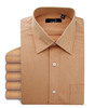 W50-9 外贸单 处理 商务男式长袖衬衫 男士全棉宽松咖色衬衣