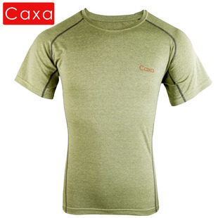 caxa夏季阳离子户外短袖速干衣，男款户外休闲快干透气运动衣