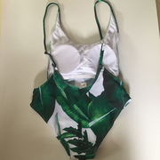 速卖通ebay数码印花深V裸背连体比基尼泳衣泳装bikini