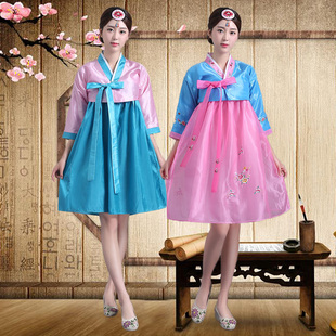 朝鲜服装鲜族服女改良韩服，短款舞蹈演出服韩国宫廷古装大长今衣服
