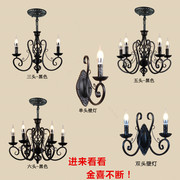 美式蜡烛铁艺吊灯现代创意，客厅灯餐厅卧室，简约吊灯服装店灯饰