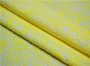 浮雕魅影 韩国进口嫩黄色立体提花弹力时装面料 外套裙子旗袍