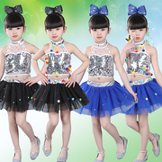 六一儿童演出服幼儿园蓬蓬，纱裙亮片女童现代爵士，舞蹈少儿表演服装
