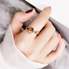 日韩版时尚个性钛钢镀18K玫瑰金招财猫戒指女款食指环戒子潮饰品