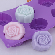 爱皂坊六连玫瑰，花园diy手工皂，硅胶模具香皂矽胶模