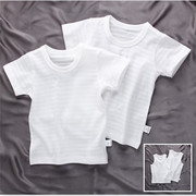 婴儿纯白短袖T恤 宝宝纯棉内衣 纯色打底背心无袖上衣睡衣 薄透气