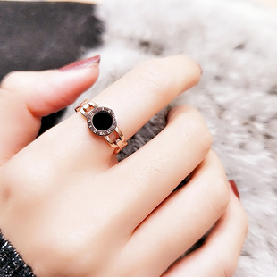 戒指女士时尚个性潮牌不掉色装饰品玫瑰，金小众(金小众，)设计感钛钢网红指环