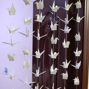 白色折纸千纸鹤成品穿线节庆派对年会婚房布置装饰用品 工艺