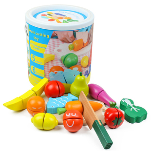 儿童切水果蔬菜玩具磁性切切乐木质仿真男女孩早教益智一至二岁