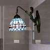 定制地中海壁灯欧式美式镜前灯，卫生间浴室过道双头卧室蓝色壁灯询