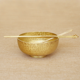 纯手工纯铜碗，黄铜碗铜餐具铜碗纯铜碗，加厚黄铜饭碗
