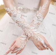 2023新娘旅拍洛丽塔白色手套，婚纱礼服韩式红色蕾丝手套配饰邮