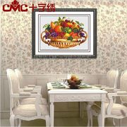 CMC十字绣精准印花水果盘水果篮客厅餐厅挂画