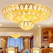 大气富贵莲花客厅水晶灯两层1.5米圆形吸顶灯led别墅大厅佛堂灯具