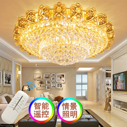 奢华大气客厅主灯1.5米圆形水晶吸顶灯，简约餐厅卧室灯具欧式