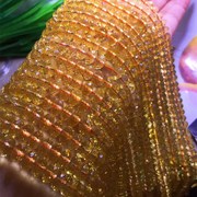 黄水晶散珠 天然黄水晶刻面散珠 切面盘珠 DIY饰品 手工水晶配件