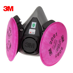 3M6200+2091工业粉尘防护面具 油漆打磨防尘