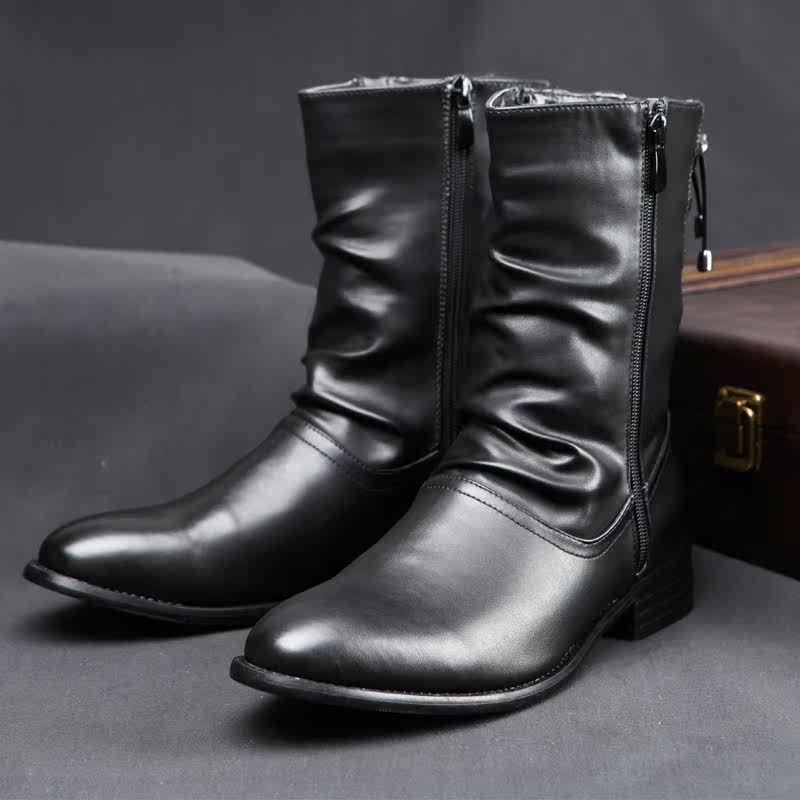 2014潮鞋男靴子<em>发型师时尚潮流</em>军靴马丁靴男