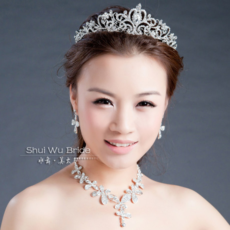 【水舞】新娘<em>项链</em>饰品银色水钻蝴蝶<em>韩式女</em>婚纱