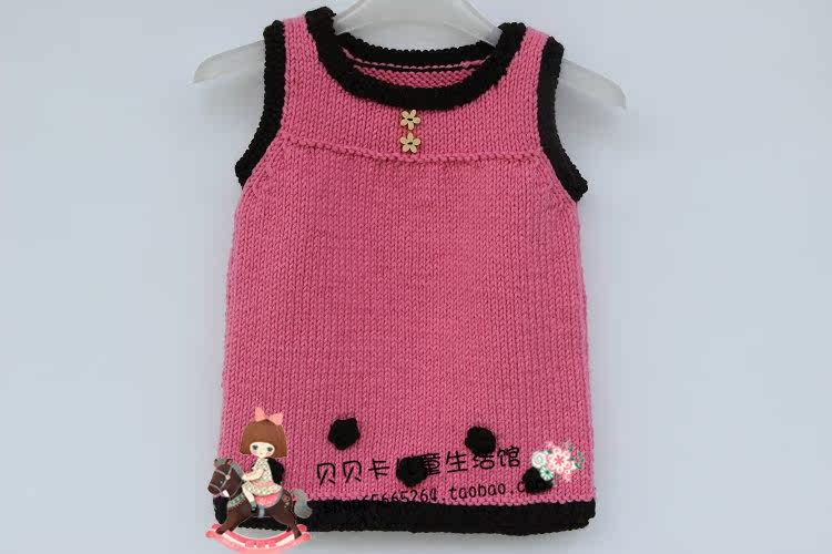 纯手工钩针编织<em>宝宝</em>毛线衣<em>女童</em>毛衣连衣裙背心