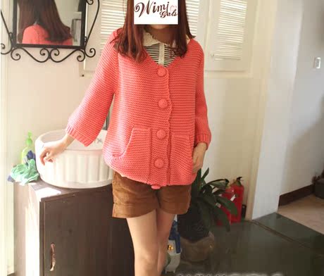 【oosuixin】14-3726手工<em>编制</em> 元宝扣毛衣女开