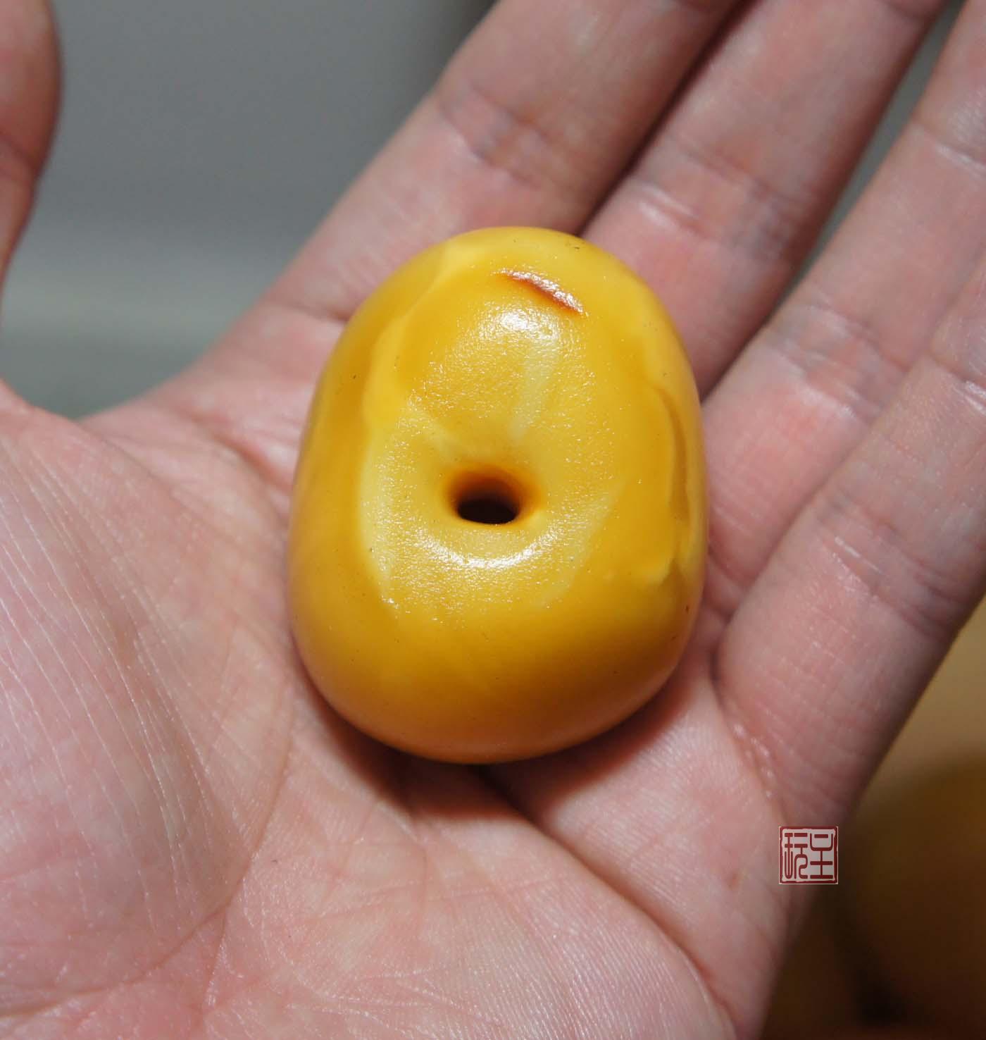 #玩主#精品保真老藏蜡#老鸡油黄蜡 老花蜜蜡墩