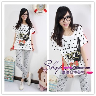 2013夏阿桑娜<em>a02少女装</em>韩版圆波点可爱猫宽松
