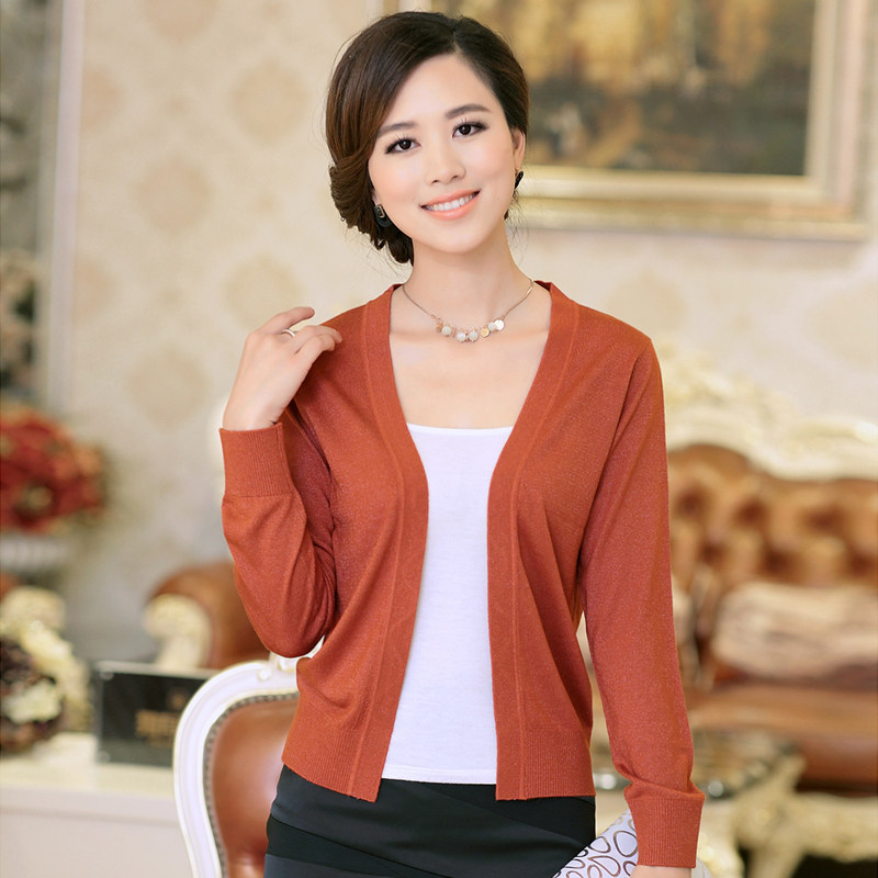 衫谷 韩版<em>女式</em>新款时尚<em>小开衫</em>短外套 纯色优雅