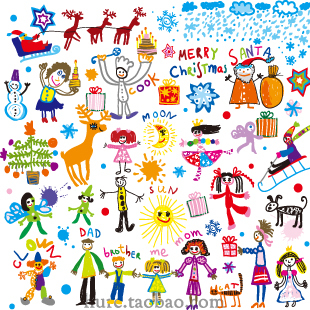 韩国插画 儿童 寒假素材 幼儿园 课文插图 海报