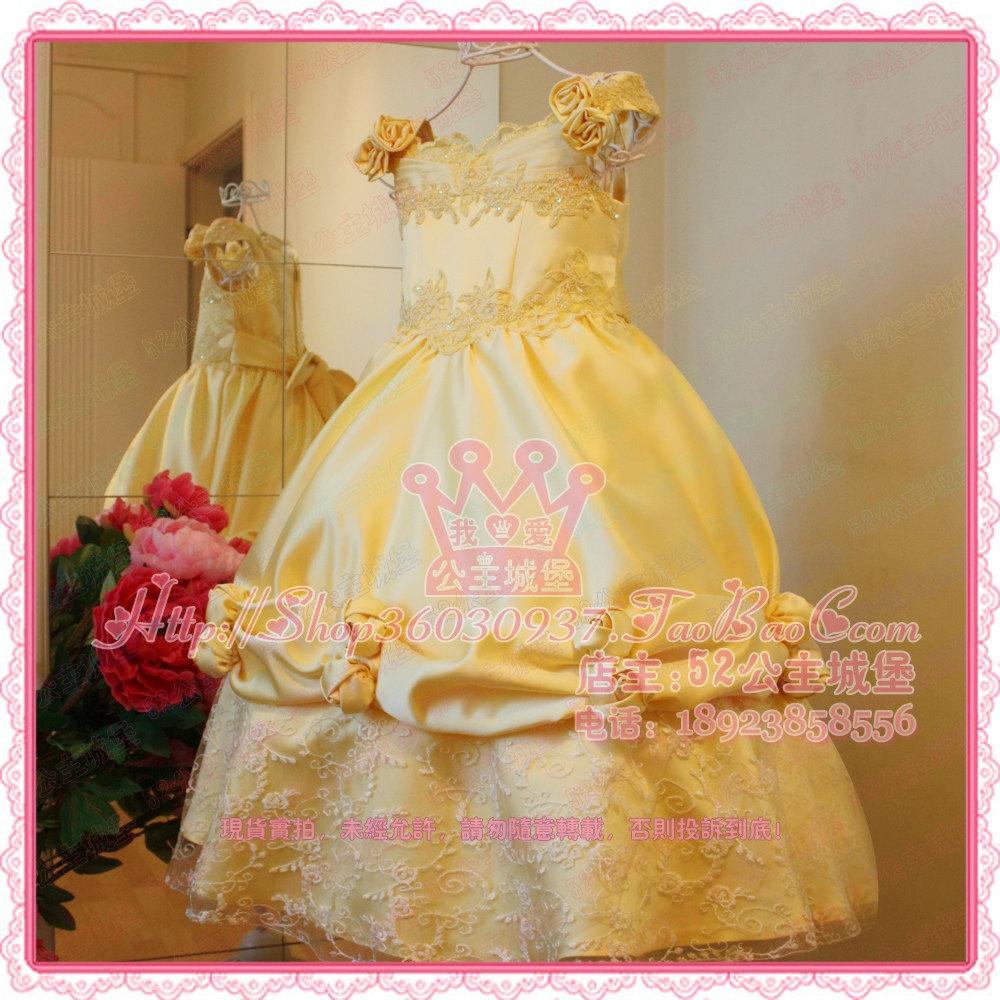 2014新款<em>迪士尼</em>芭比Belle公主裙<em>女童</em>贝儿公主