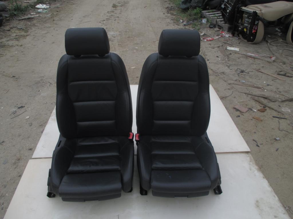 原装进口奥迪A4真皮黑色双电动运动版座椅二
