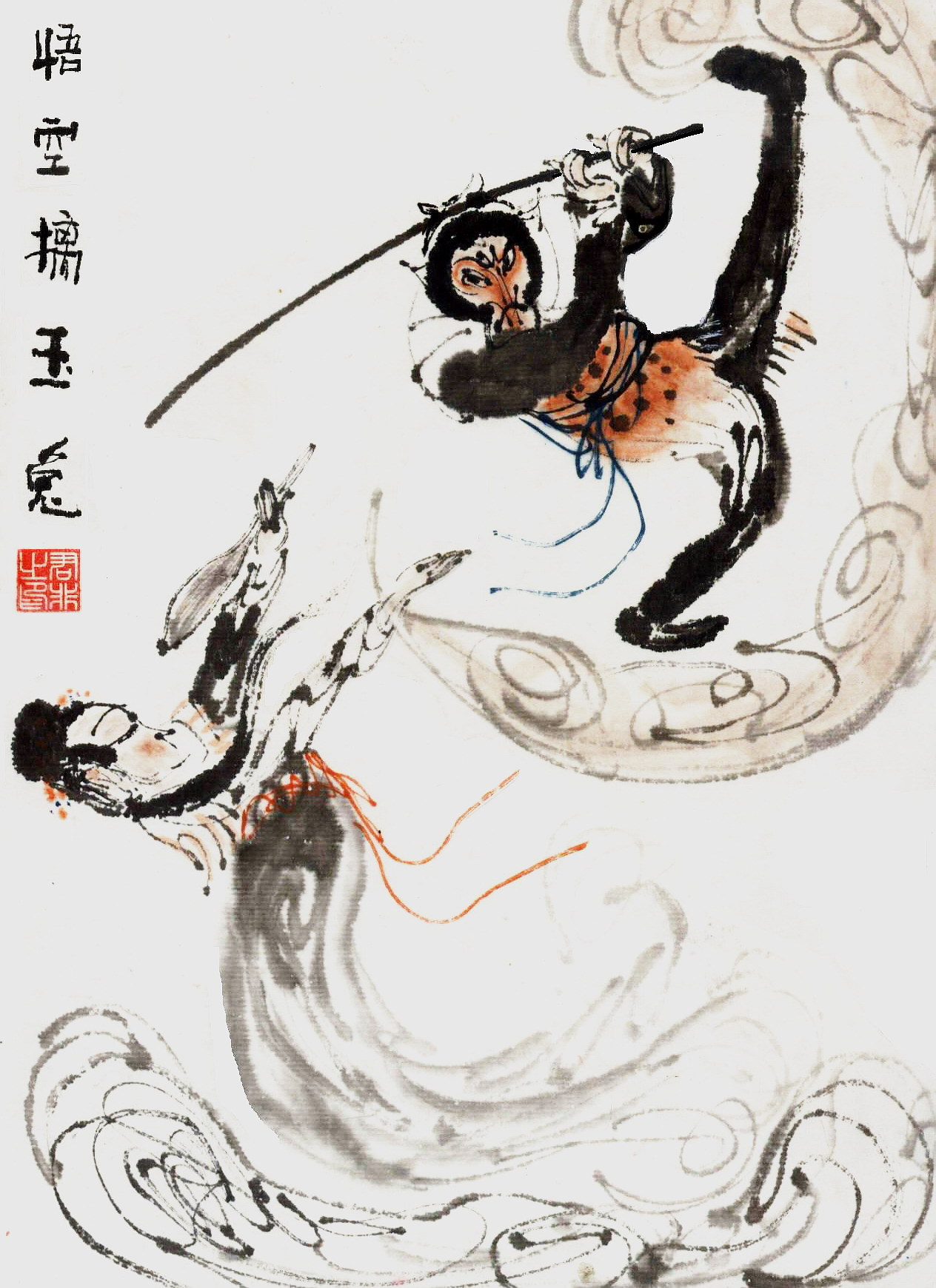 纯手绘西游记100幅大师书画字画作品古玩山水墨画国画