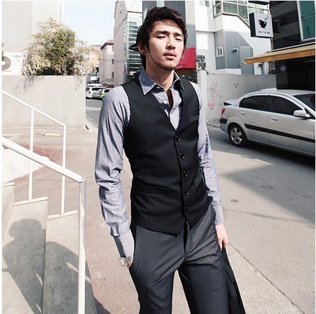 【欣尔姐弟旗舰店】2013<em>男士</em>免烫<em>西装马甲</em>潮