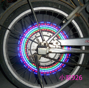 炫彩山地自行车LED风火轮气嘴灯带开关气门灯