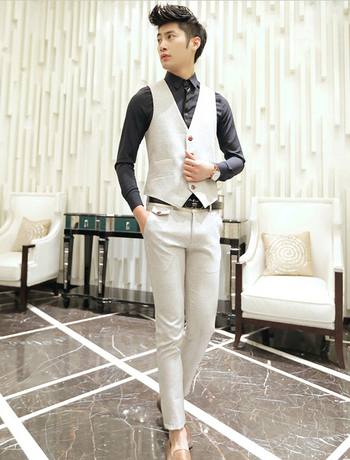 2014春夏新款<em>西装</em>背心 男士纯色<em>韩版</em>修身<em>西装</em>