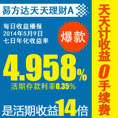 易方达基金公司天天理财A货币基金 000009零
