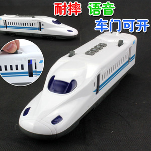 crh2和谐号动车组高铁轨道火车玩具模型 语音报站车门可开 耐摔