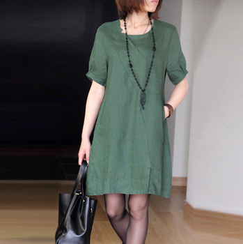 <em>连衣裙搭配</em>_2013夏季新款 布衣风格大码<em>女装</em>