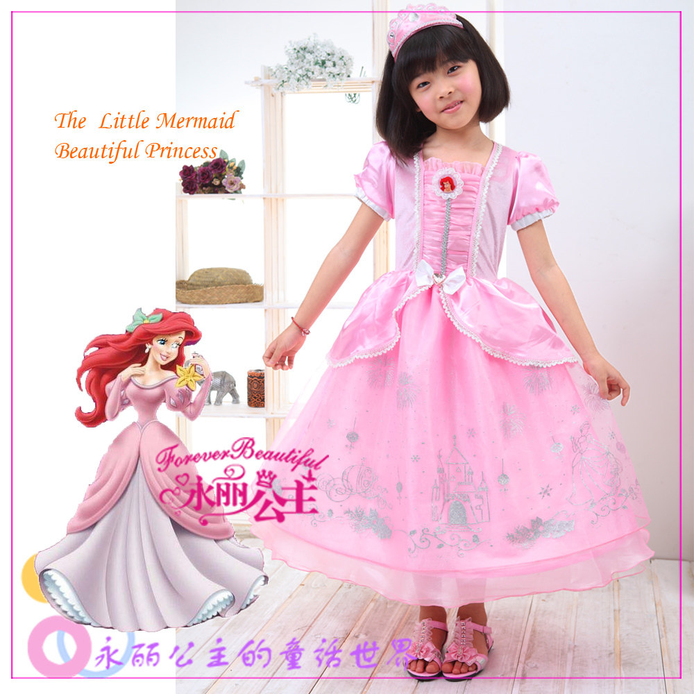 迪士尼<em>公主</em>裙 美人鱼爱丽儿<em>公主</em>裙 <em>蓬蓬裙</em>粉 女
