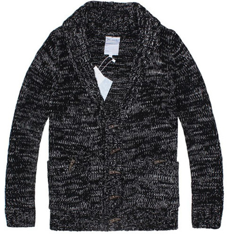 【dankz】男装秋冬新款针织衫男开衫大翻领单