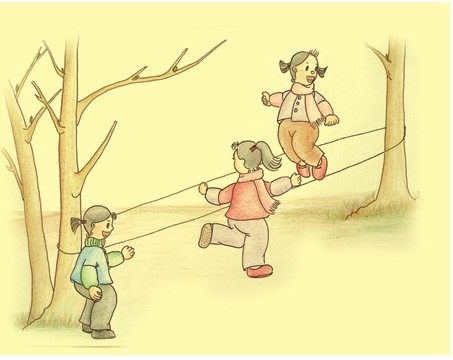 儿童跳橡皮绳 跳猴皮筋 跳橡皮筋 跳绳跳皮筋绳 长度约6米 粗4mm