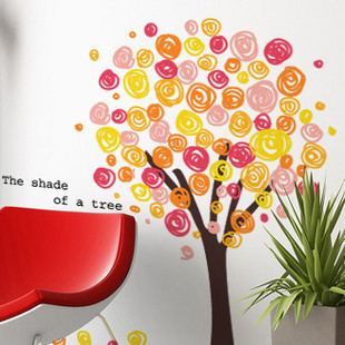糖果树 客厅卧室餐厅电视沙发背景墙贴纸玻璃