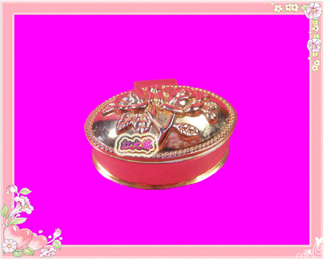 俄罗斯紫金<em>戒指</em>盒 <em>小号</em>玫瑰花金属首饰盒 生日