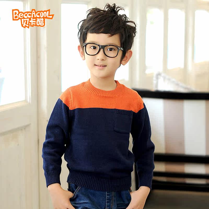 <em>男</em>儿童<em>毛衣</em> 贝卡酷2013冬款圆领<em>童装毛衣男</em> 韩