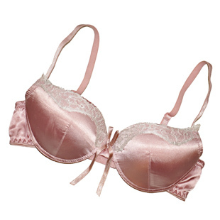 满70包邮 粉红色女士内衣小胸<em>文胸丝质胸罩</em>按