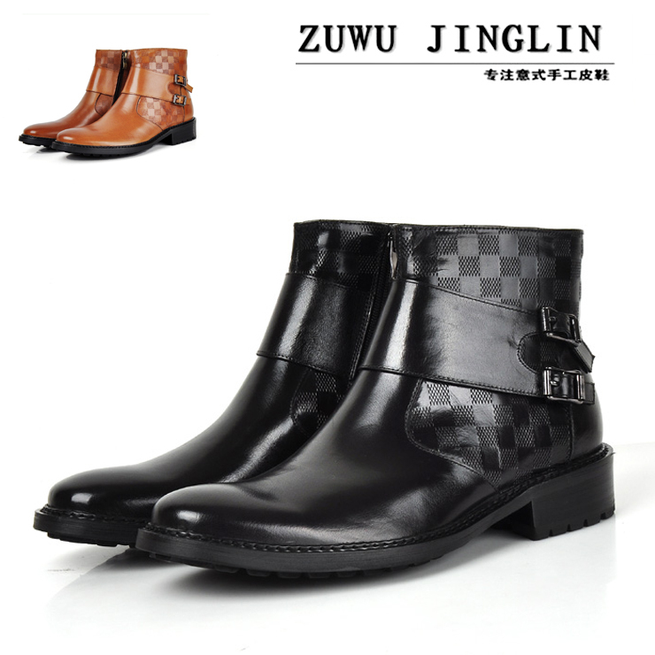 2012 autumn and winter short leather dress trend of casual men's boots ...