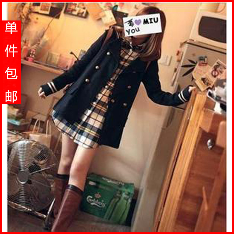 2013秋冬新款韩版<em>女装</em>复古学院风双排扣<em>学生</em>