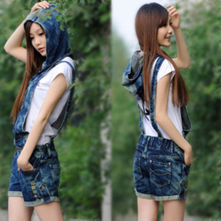 <em>特价</em>爆款<em>包邮</em>背带<em>短裤女</em>夏季 韩版潮牛崽背带