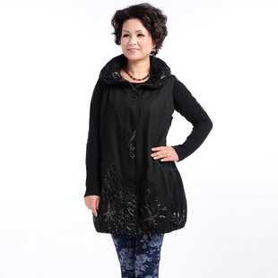 中老年春装长款<em>马甲</em>背心 时尚妈妈装<em>女装中长</em>