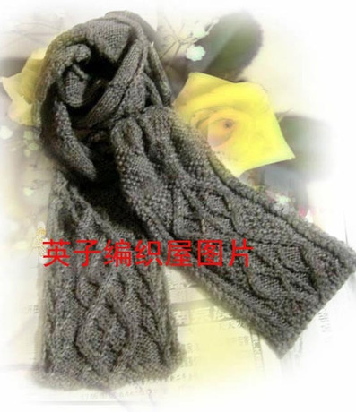 手工编织男士毛线围巾---冬季时尚男生手织围巾